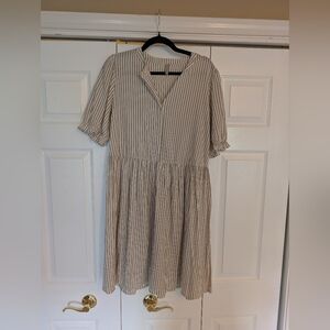 Striped Beige Dress